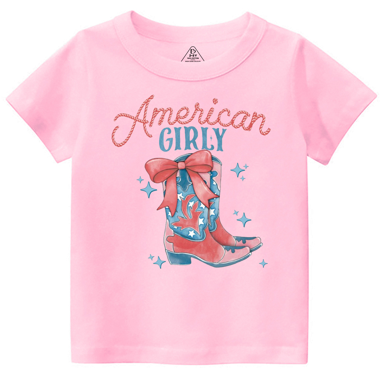 July 4th American Girly Cowgirl Toddler&Kid's Tees Beepumpkin 