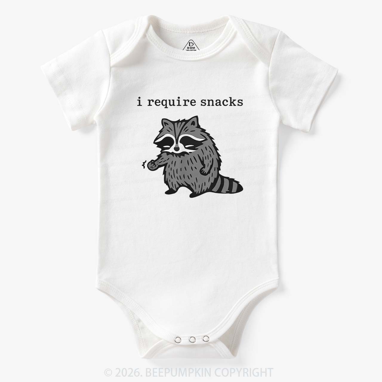 I Require Snacks Raccoon Bodysuit