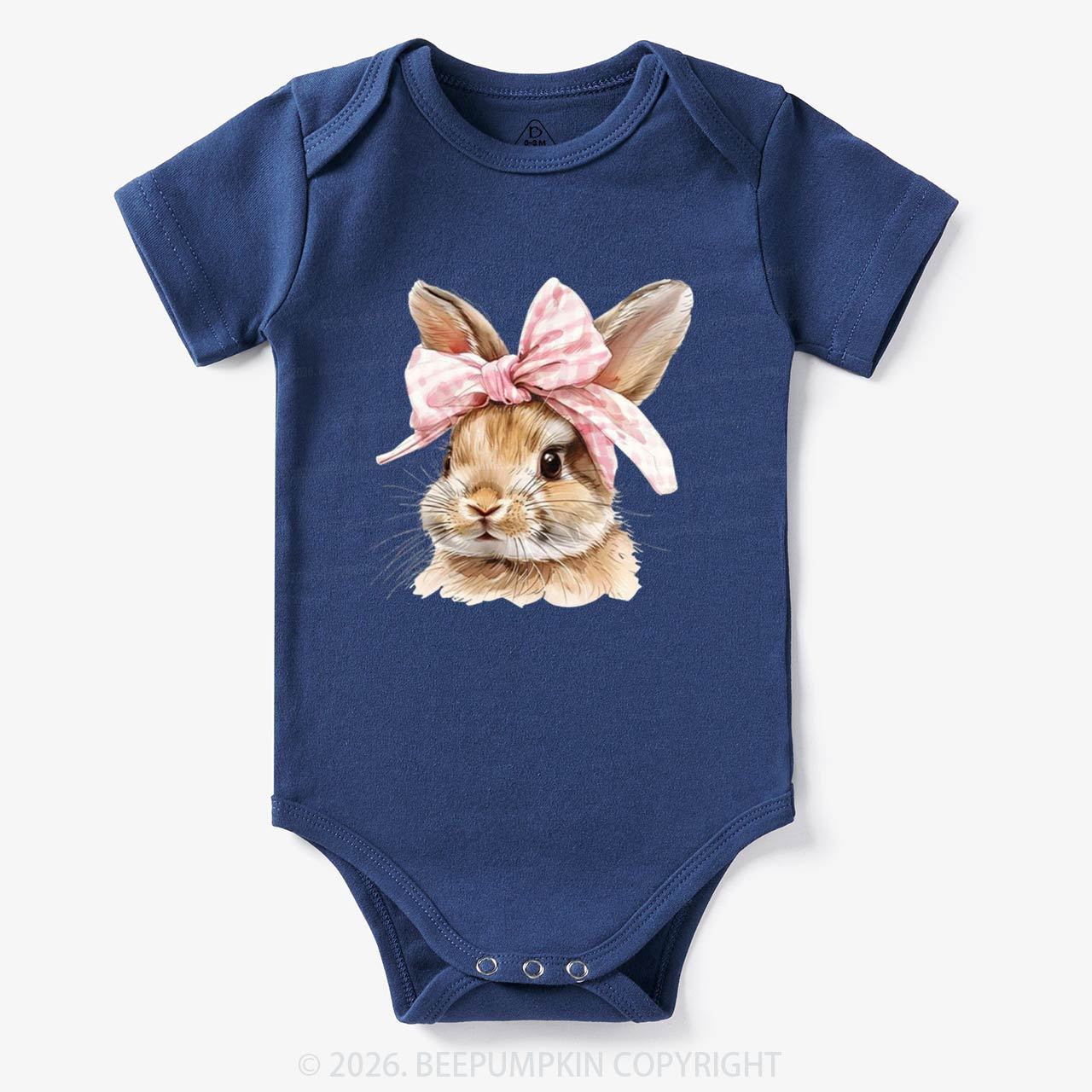 Cute Bunny with Bow Easter Bodysuit