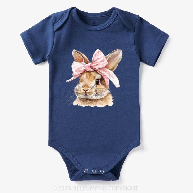 Cute Bunny with Bow Easter Bodysuit