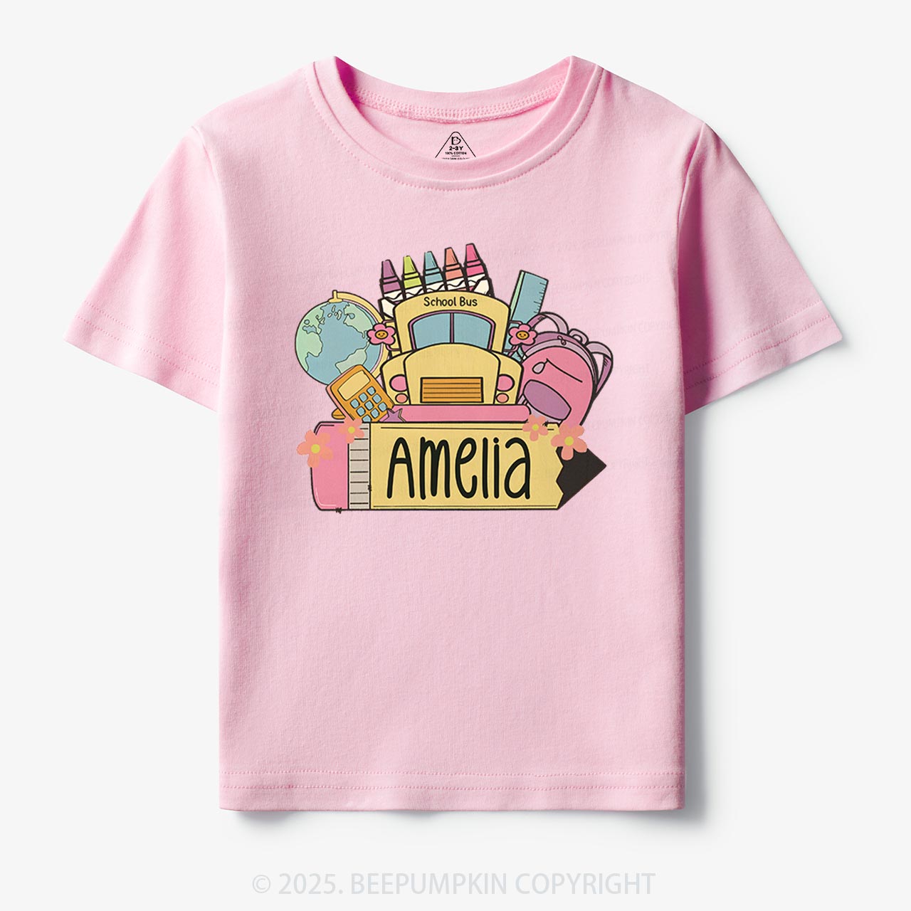 Personalized Back To School Girls Name Toddler&Kid's Tees Beepumpkin 