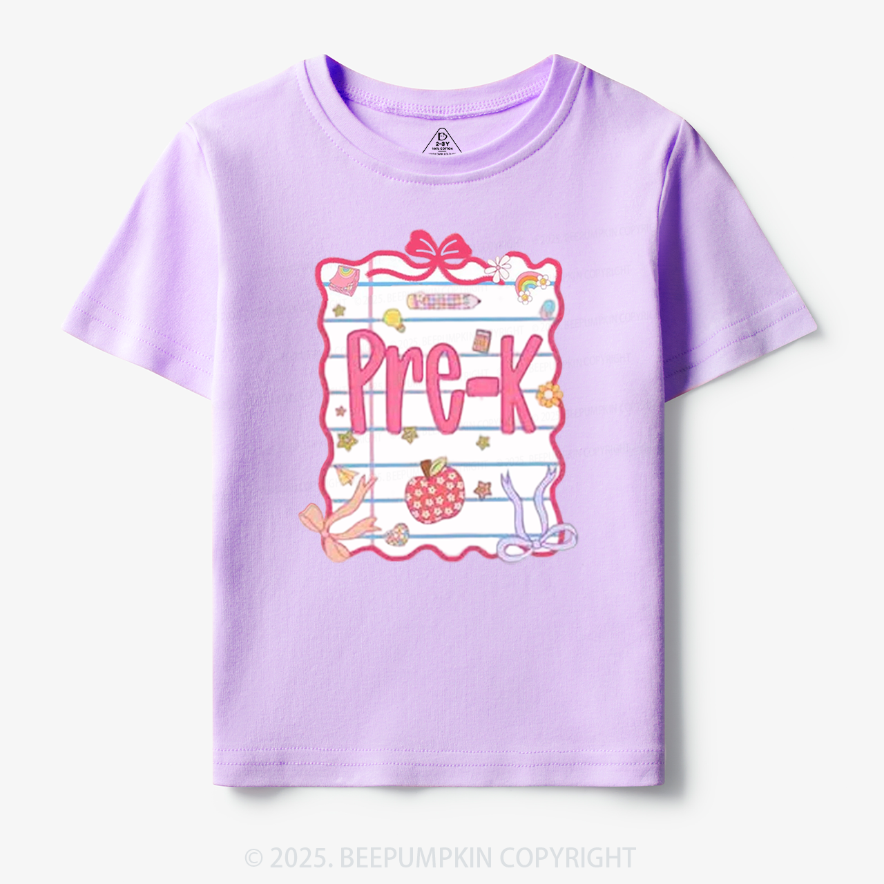 Personalized Pink Bow Grade Toddler&Kid's Tees Beepumpkin