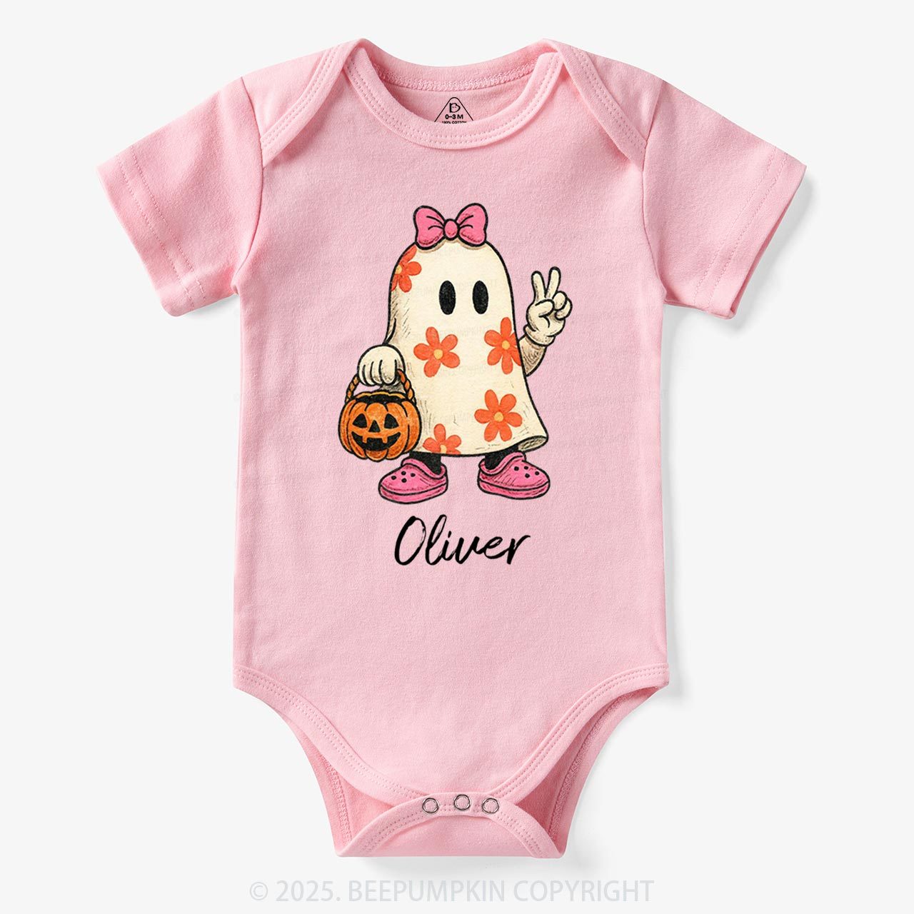 Personalized Boo Ghost Halloween Bodysuit Beepumpkin