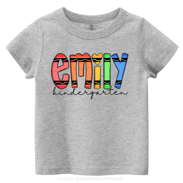 Personalized Colored Crayon Name Toddler&Kid's Tees Beepumpkin