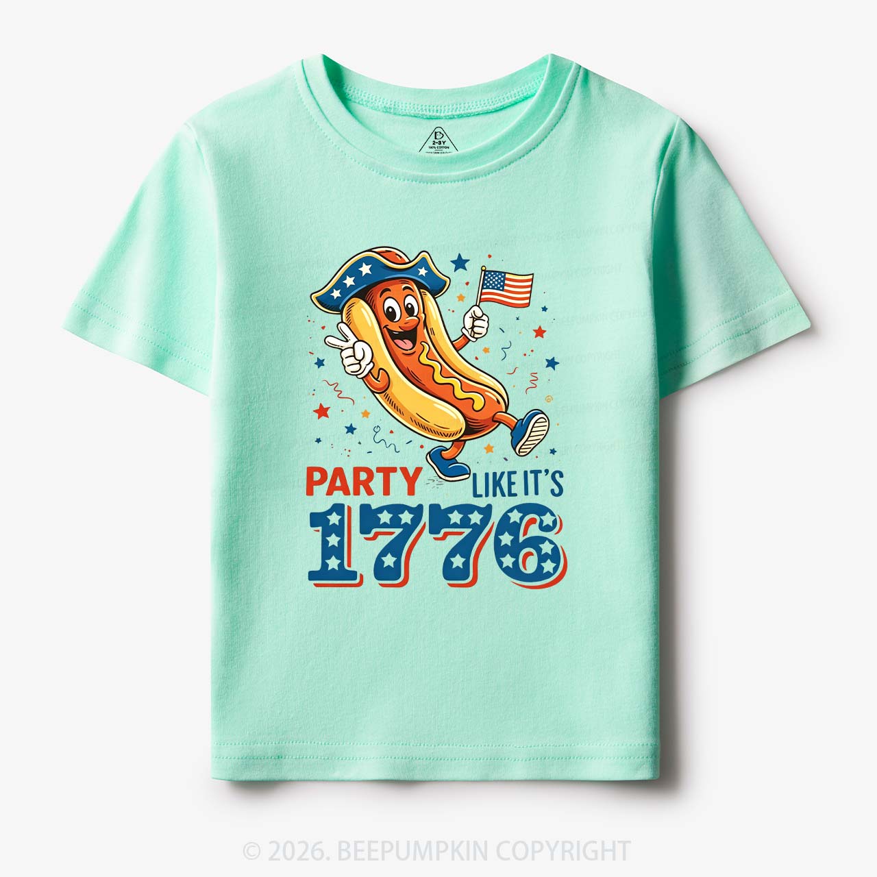 Party Like It's 1776 4th Of July Hot Dog Toddler&Kid's Tees