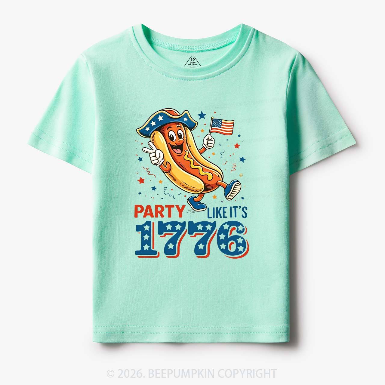 Party Like It's 1776 4th Of July Hot Dog Toddler&Kid's Tees