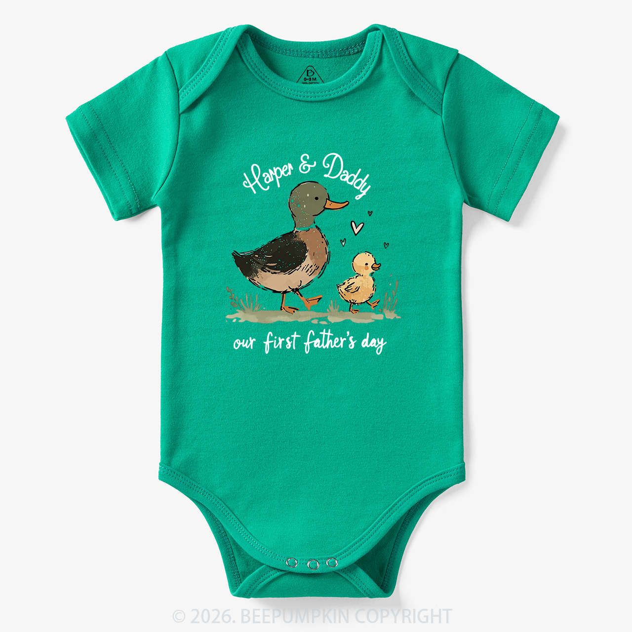 Personalized Duck Hunter First Father's Day Baby Bodysuit