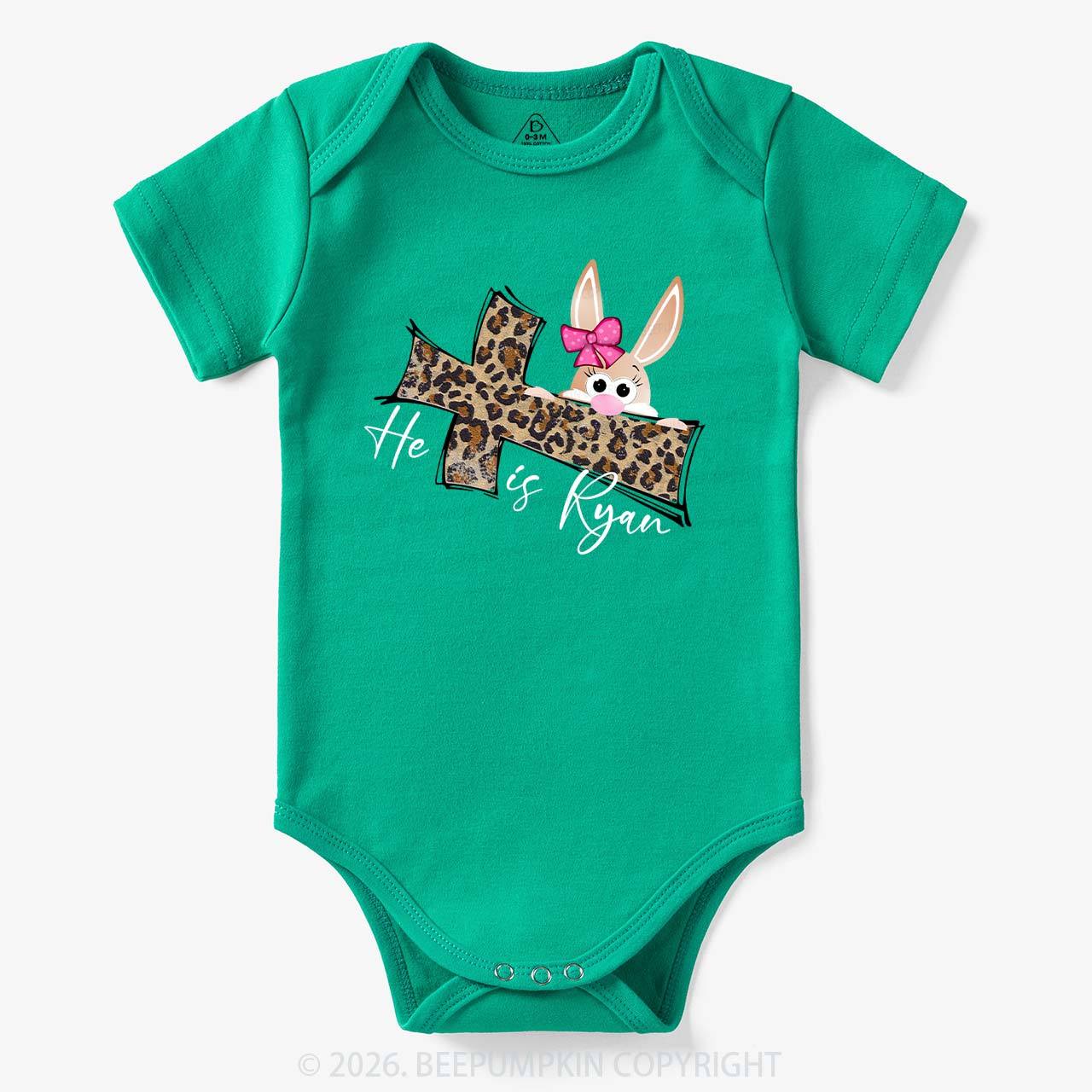 Faith Bunny & Leopard Cross Baby Bodysuit