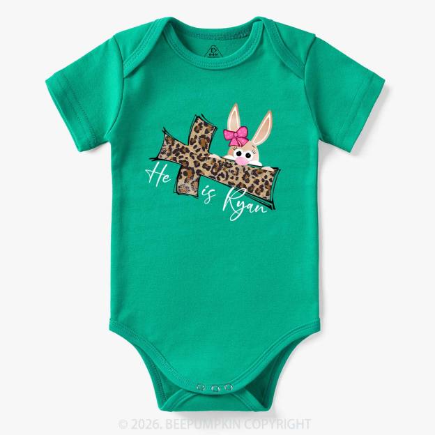 Faith Bunny & Leopard Cross Baby Bodysuit