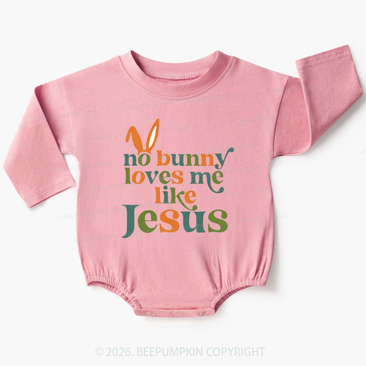 No Bunny Loves Me Like Jesus Easter Baby Bubble Romper