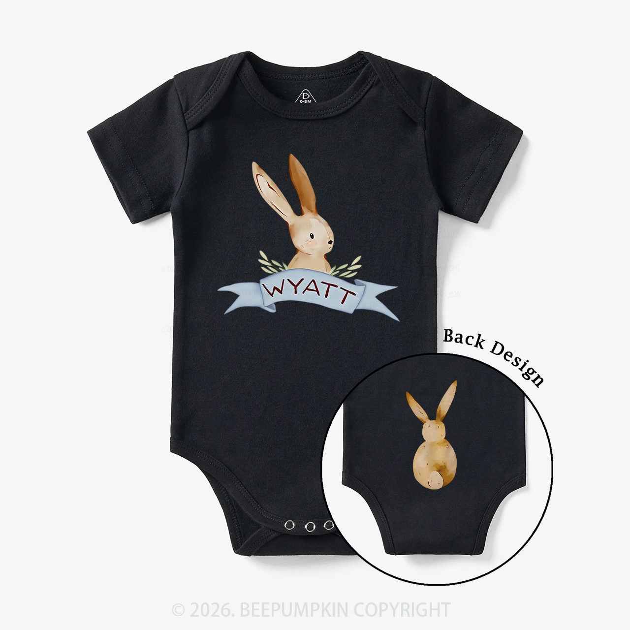 Personalized Peekaboo Bunny Baby Bodysuit