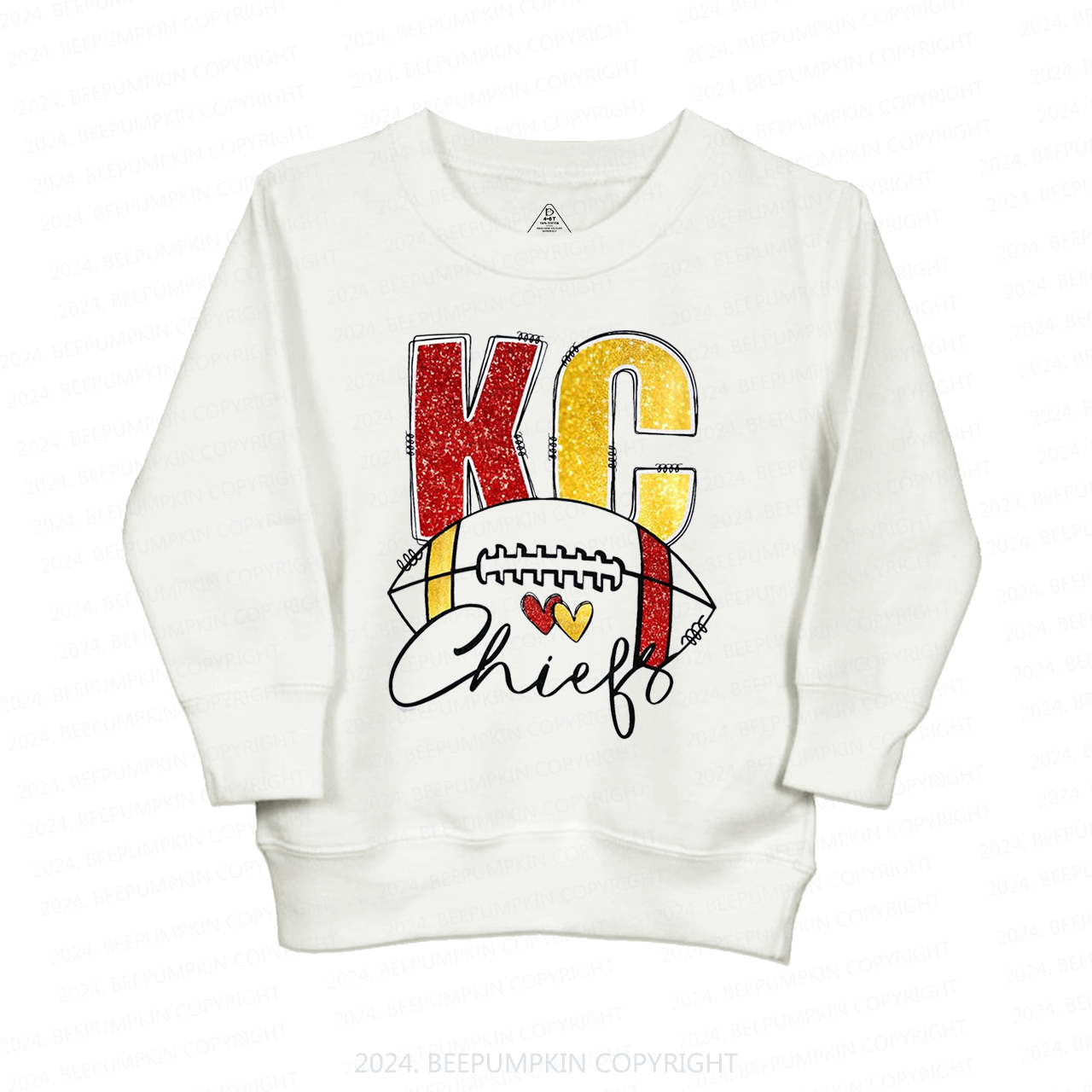 KC Football Glitter Kids Sweatshirt