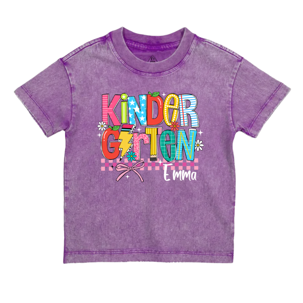 Personalized Retro Coquette Back To School Bundle Toddler&Kids Washed Tees