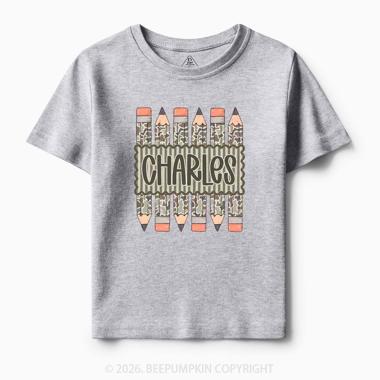 Personalized Back To School Camo Pencil Shirt