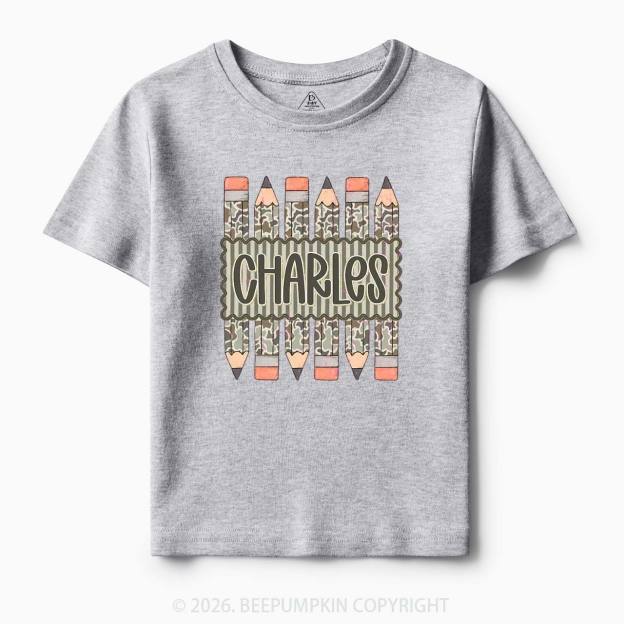 Personalized Back To School Camo Pencil Shirt