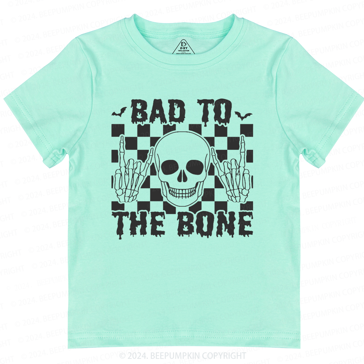 Skull Halloween Shirt-Bad To The Bone Toddler&Kids Tees 