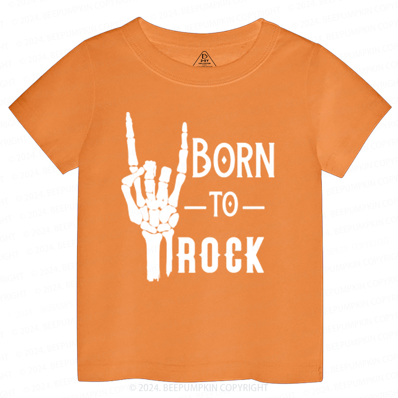 Born To Rock Halloween Music Toddler&Kids Tees 8