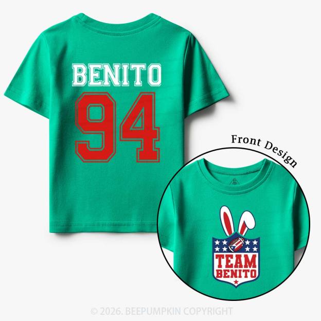 Personalized Vintage Benito Super Football Game Day Toddler&Kids Tees