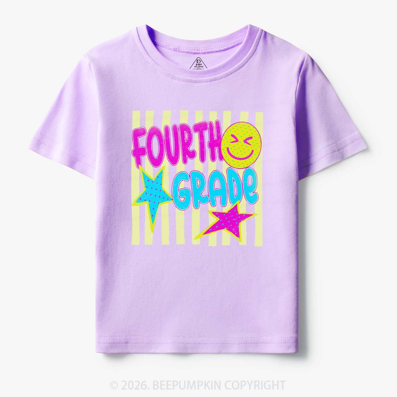 Personalized Neon Striped Grade Back To School Toddler&Kid's Tees