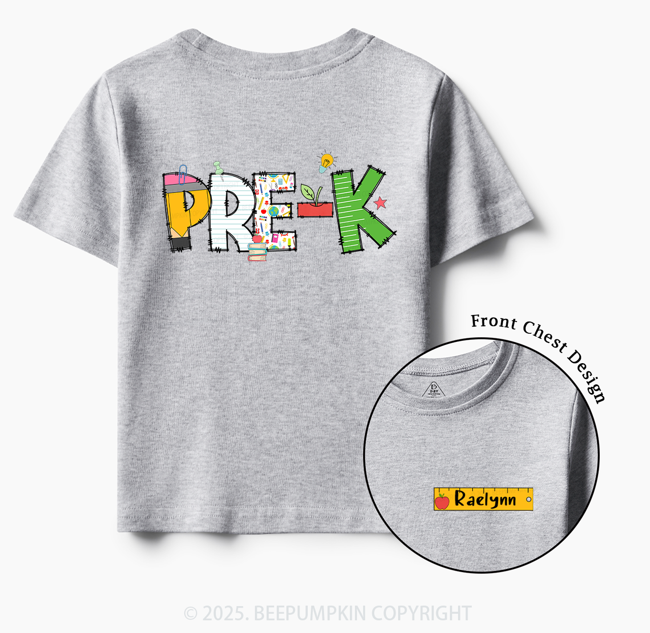 Personalized Letter Grade Toddler&Kid's Tees Beepumpkin