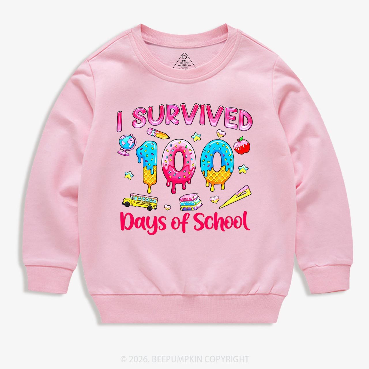 Sweet Survivor 100 Days Of School Toddler&Kid's Sweatshirt