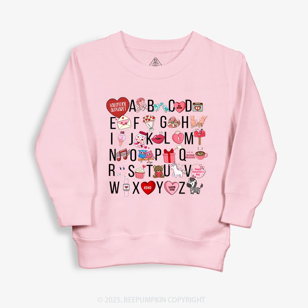Valentine Alphabet Kid's Sweatshirt