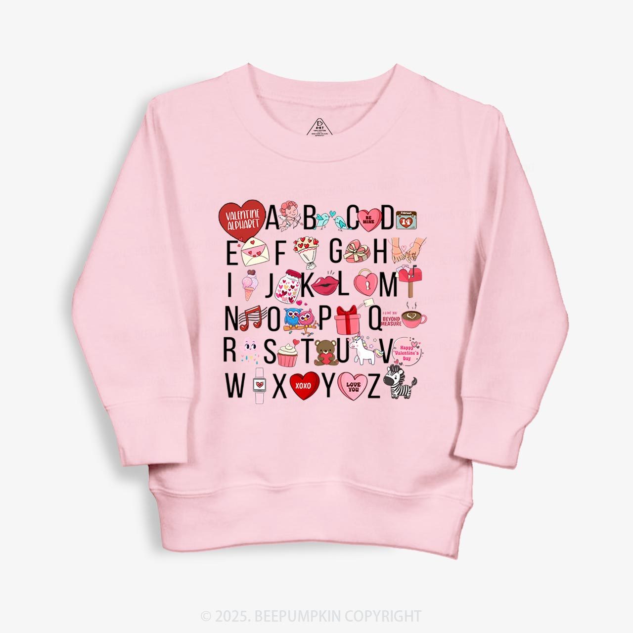 Valentine Alphabet Kid's Sweatshirt