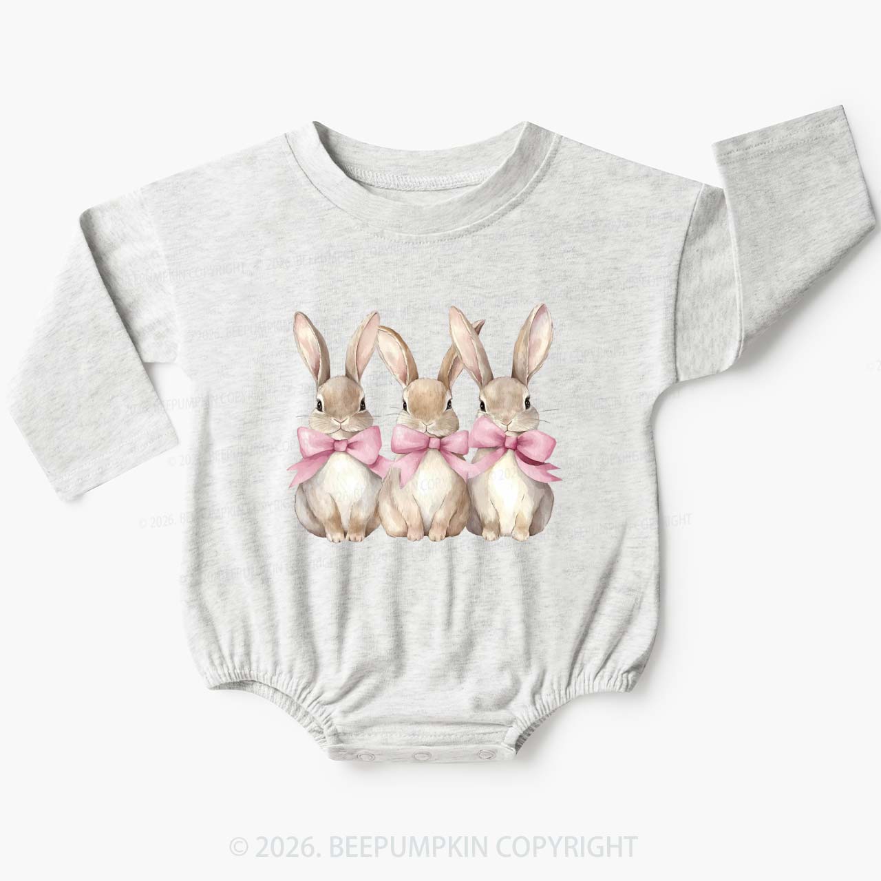 Triple Bunny Hug Easter Baby Bubble Romper