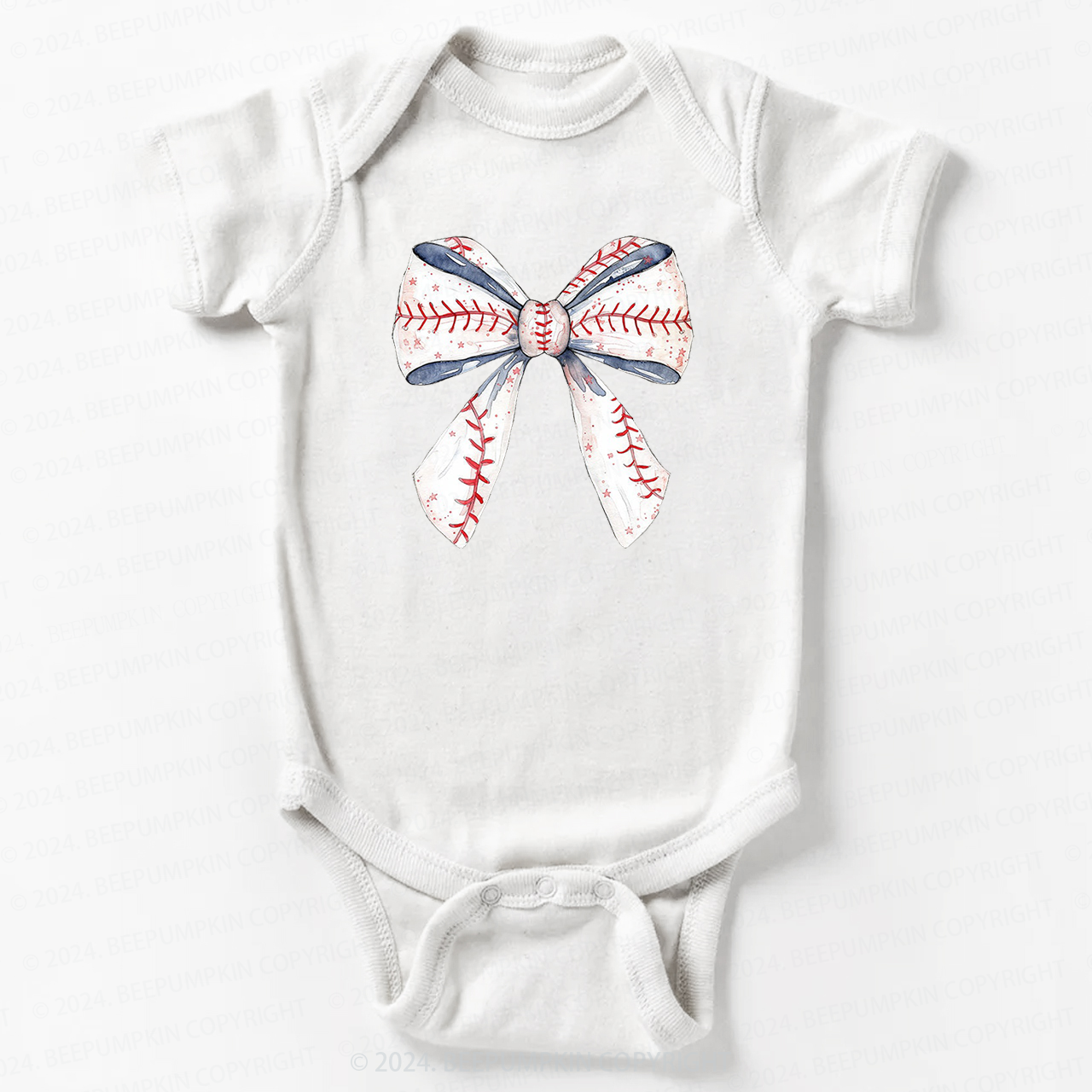Cute Giant Baseball Ribbon Bodysuit For Baby 