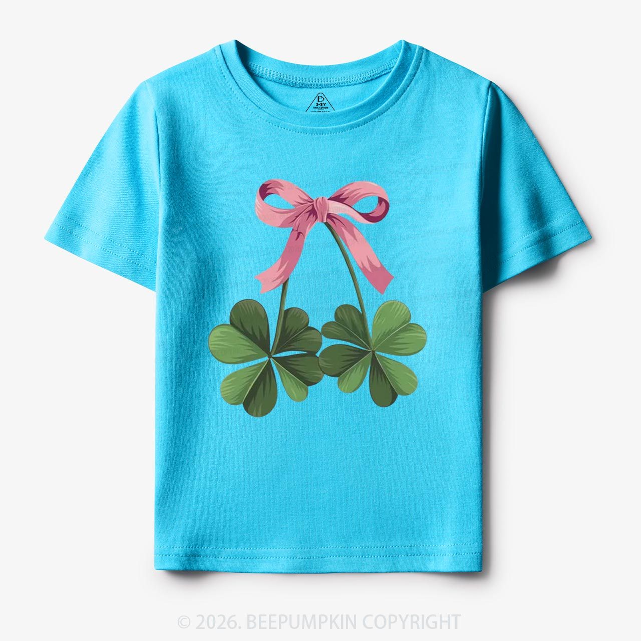 Lucky Shamrock Bow St Patrick's Day Toddler&Kid's Tees Beepumpkin