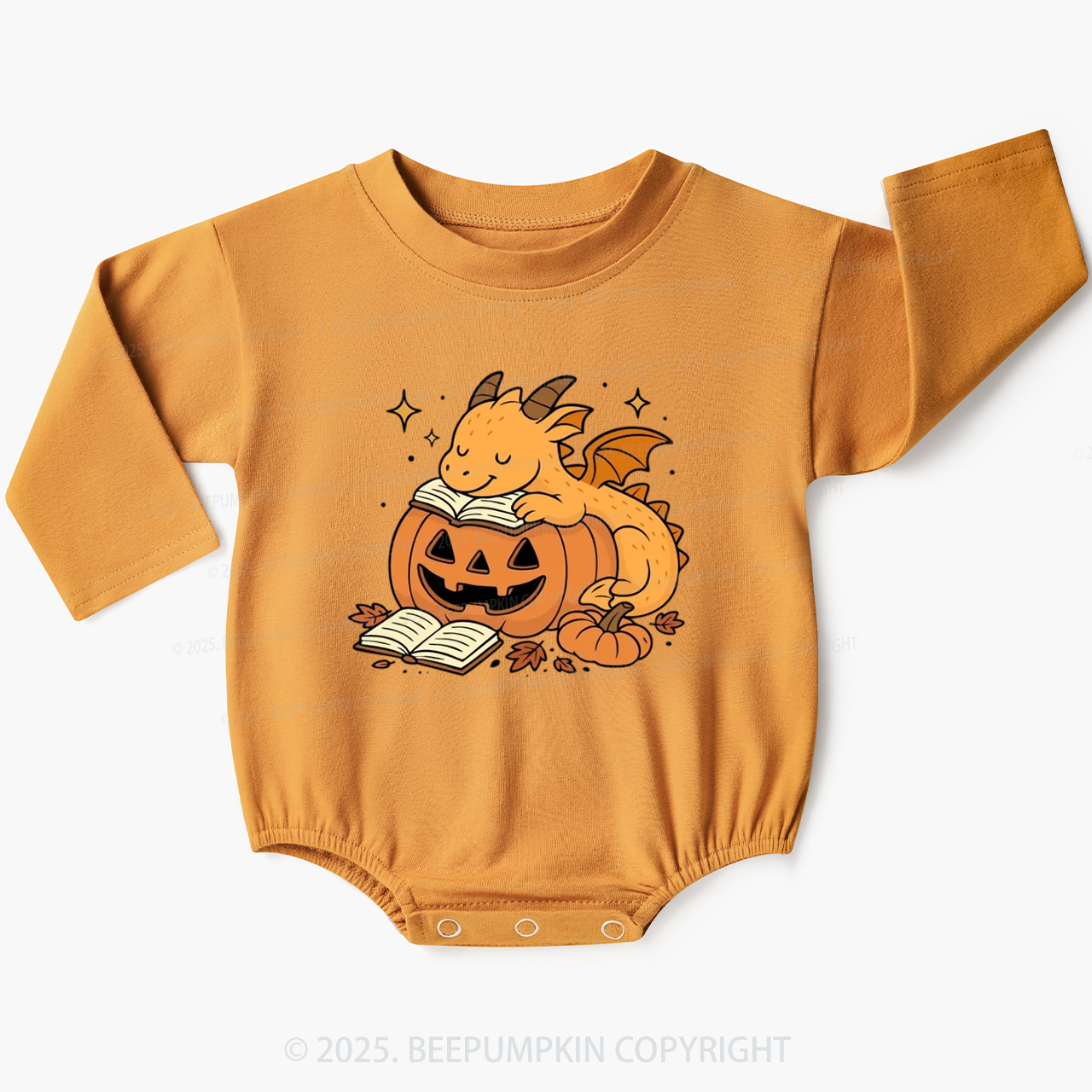 Sleeping Pumpkin Dragon Baby Bubble Romper Beepumpkin