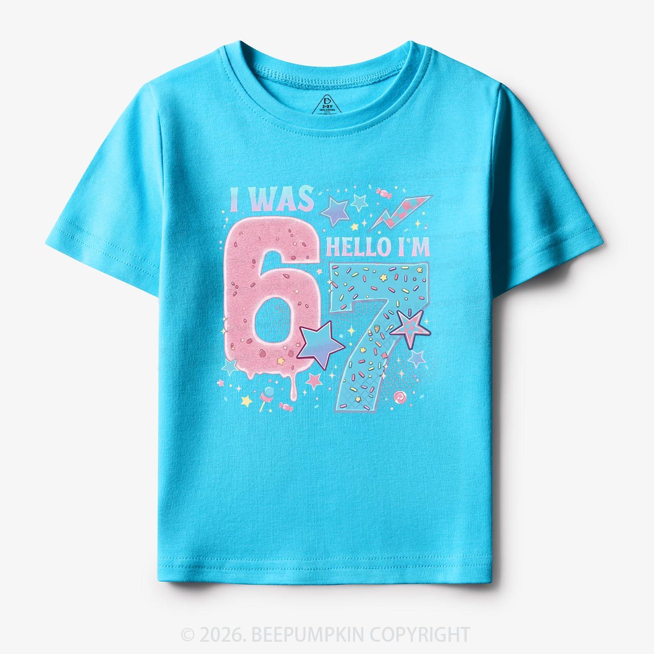 I Was 6 Now I’m 7 Birthday Toddler&Kid's Tees