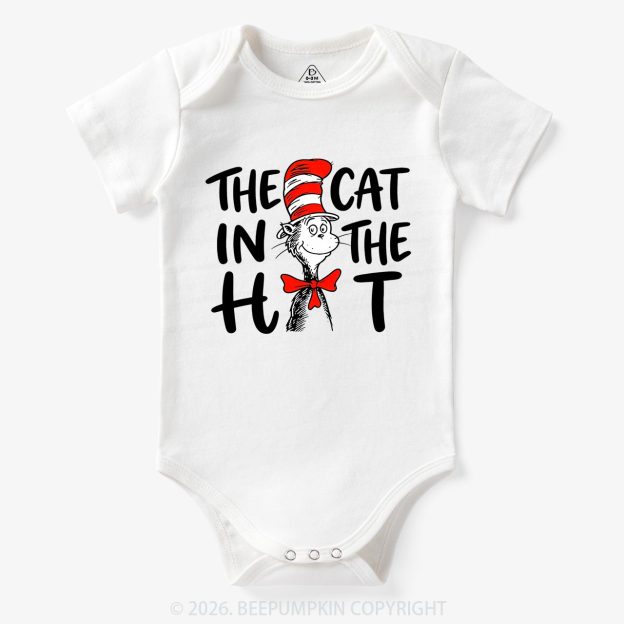 Whimsical Cat In The Hat Baby Bodysuit