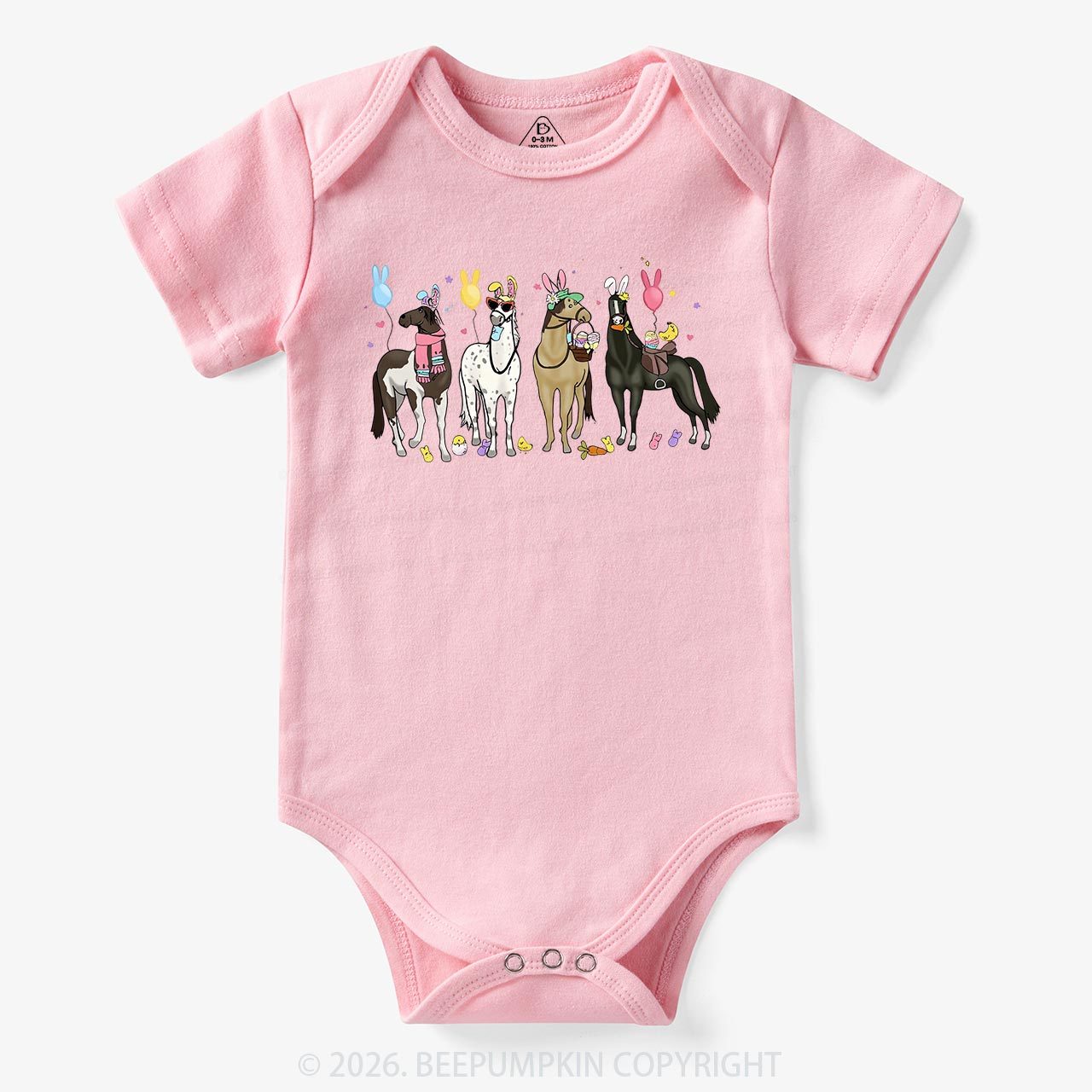 Funny Horse Easte Baby Bodysuit