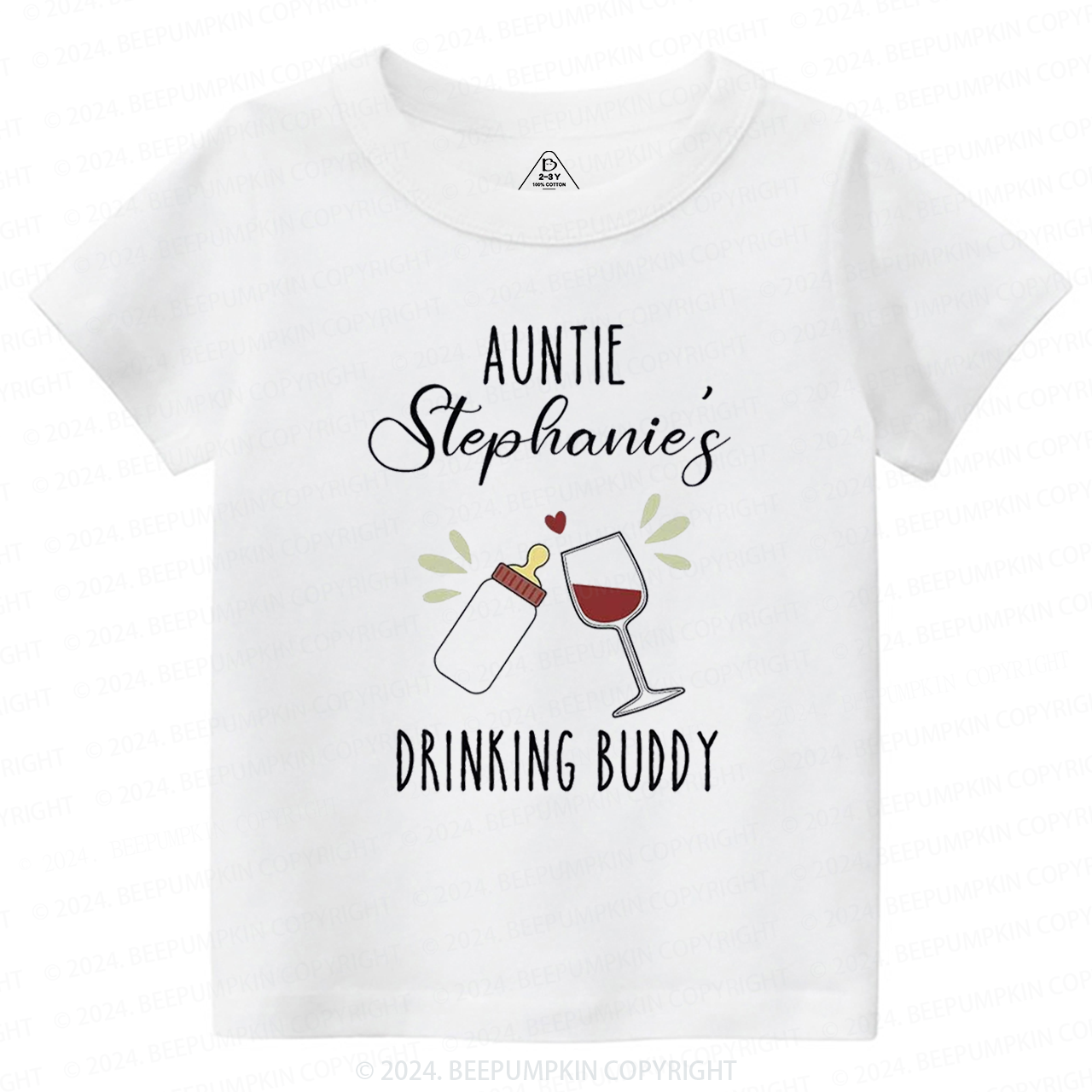 Funny Auntie Drinking Baby Toddler&Kids Tees