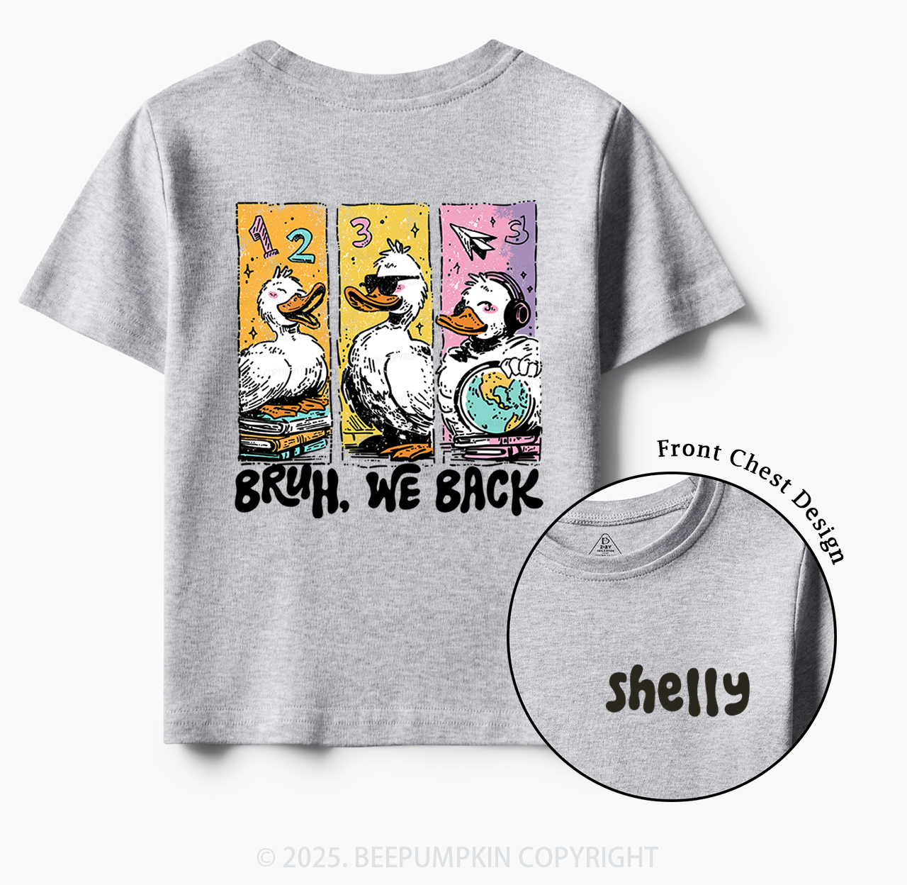 Personalized Bruh, We Back Kindergarten Toddler&Kid's Tees Beepumpkin