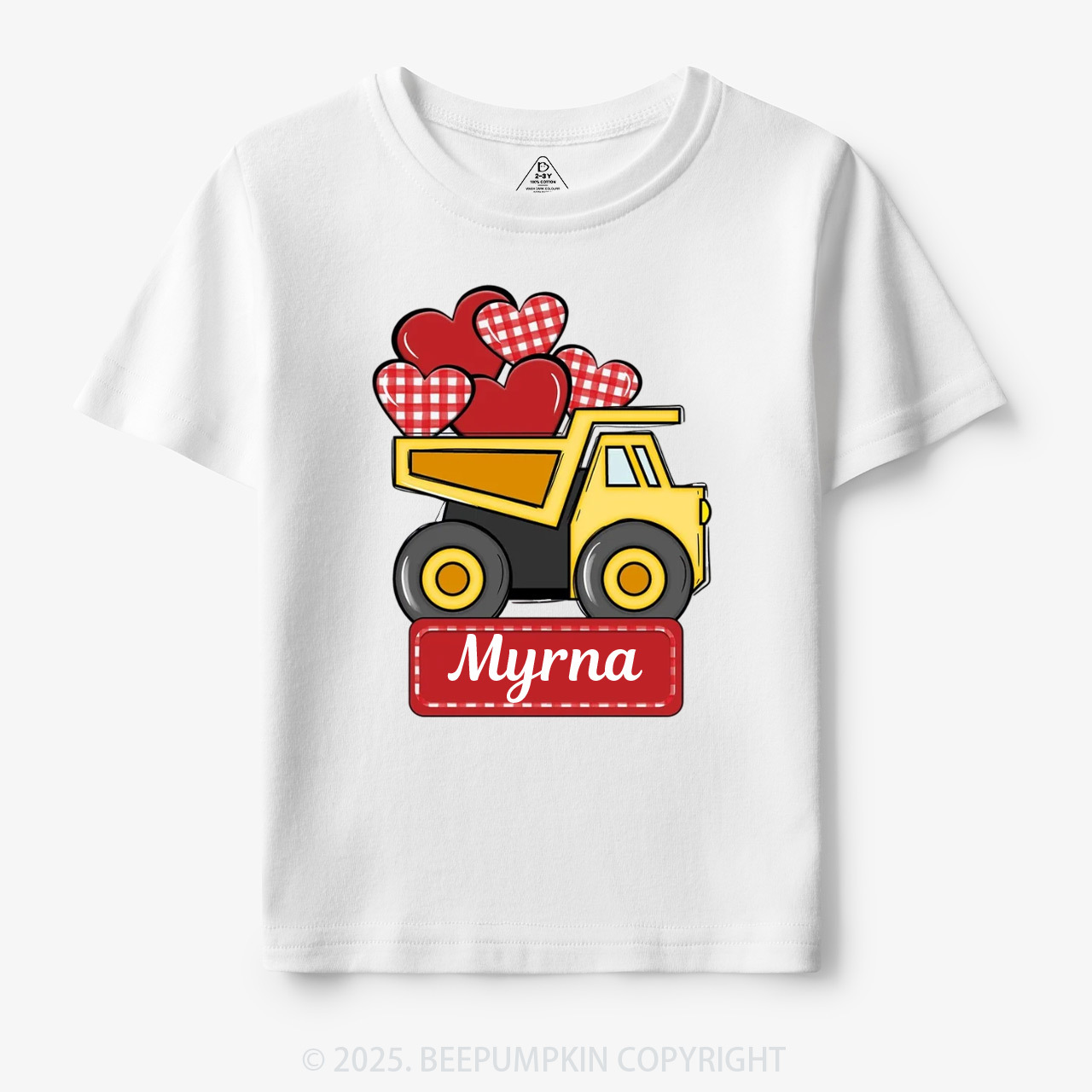Personalized Truck Valentine Toddler&Kid's Tees Beepumpkin