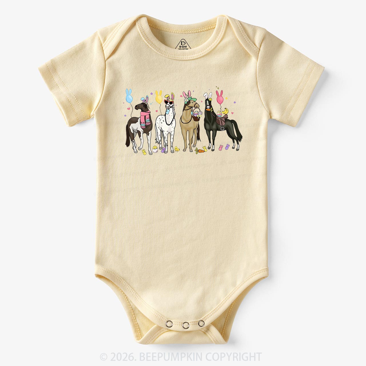 Funny Horse Easte Baby Bodysuit