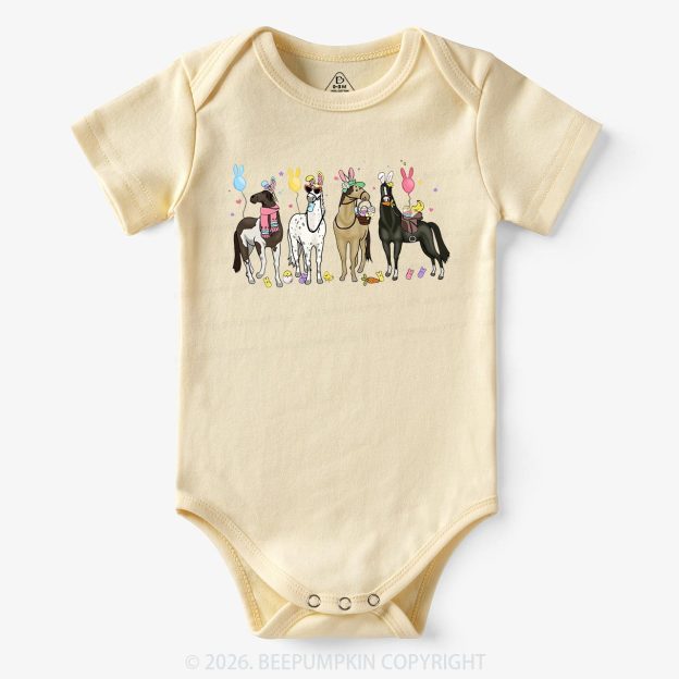 Funny Horse Easte Baby Bodysuit