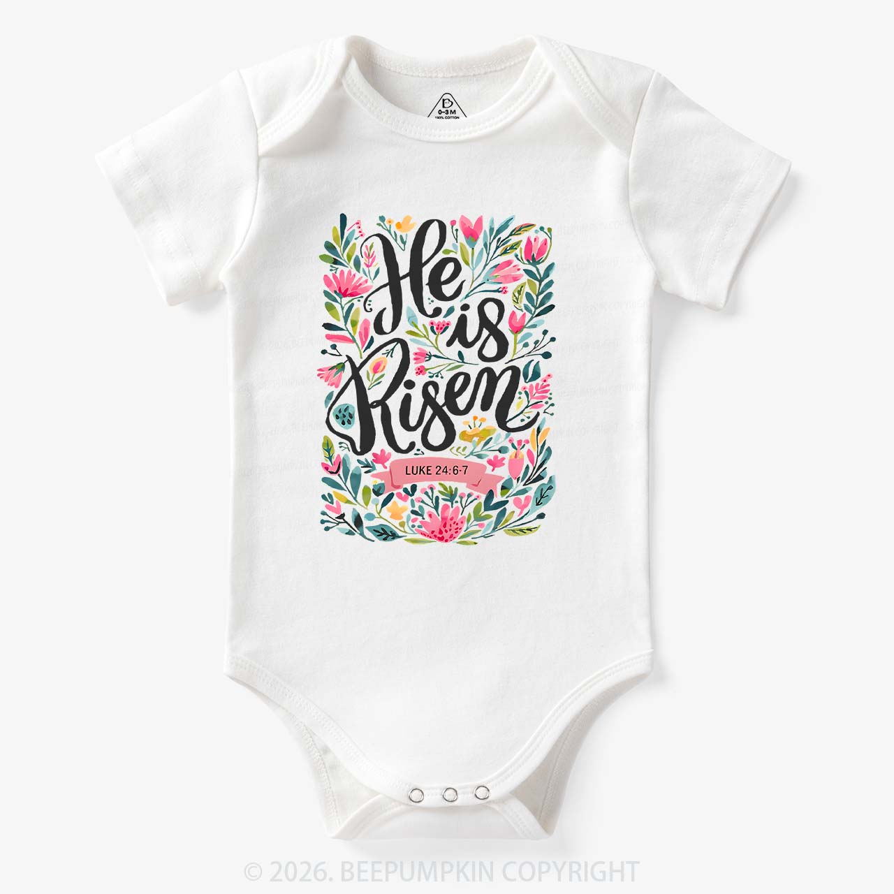 He is Risen Blooming Grace Easter Bodysuit