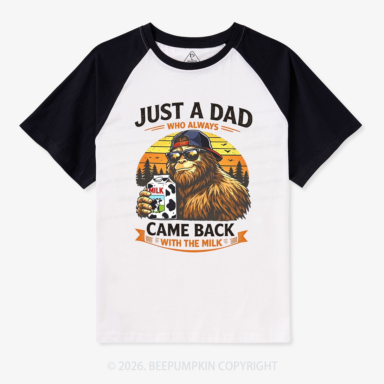 Just A Dad Who Always Came Back With The Milk Retro Raglan T-Shirt
