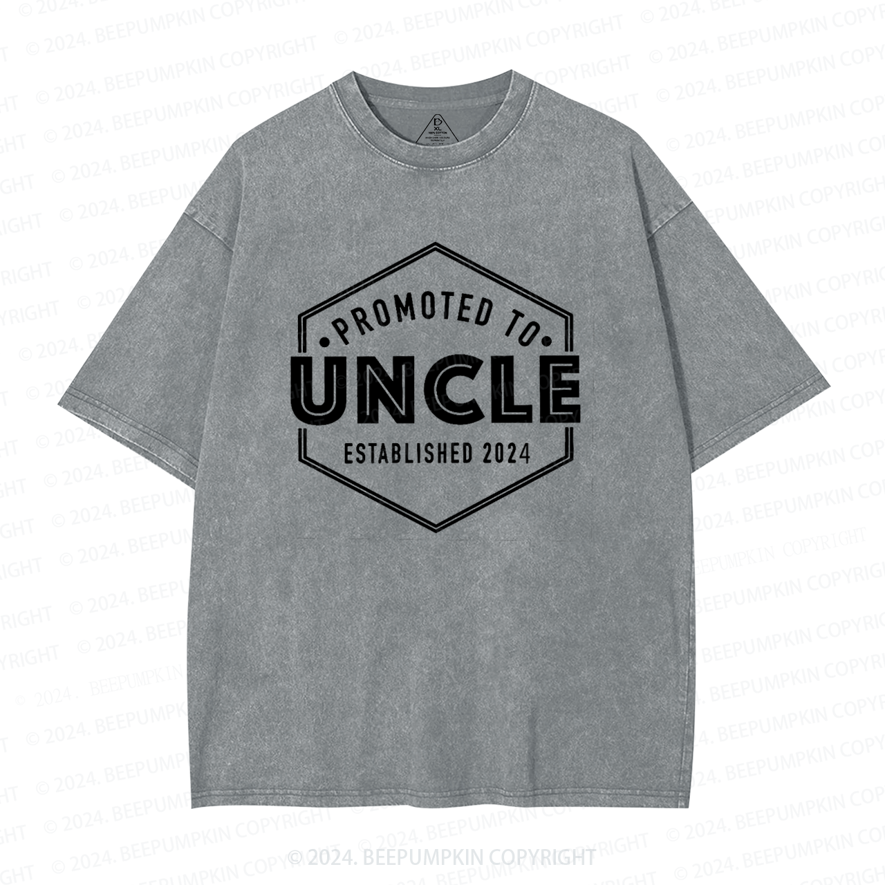 Promoted to Uncle Washed T-Shirts 