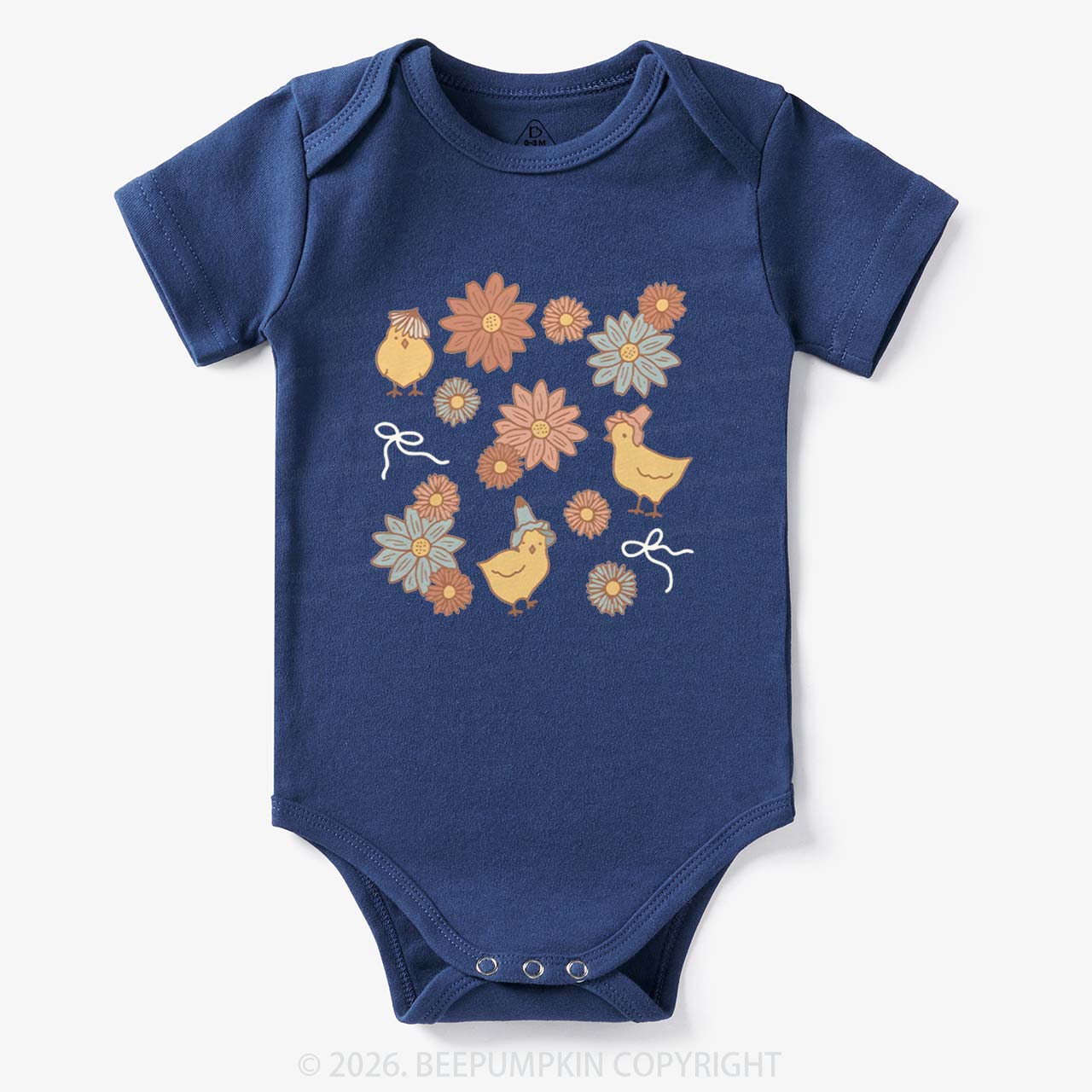 Farm Flower Chicks Baby Bodysuit