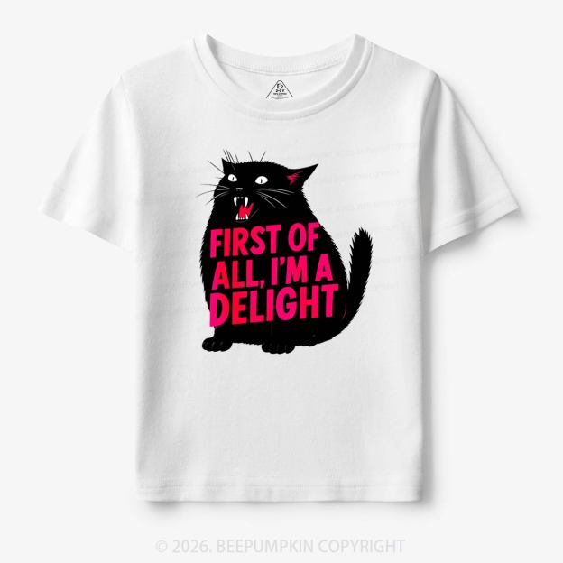 First of All I'm a Delight Black Cat Toddler&Kid's Tees