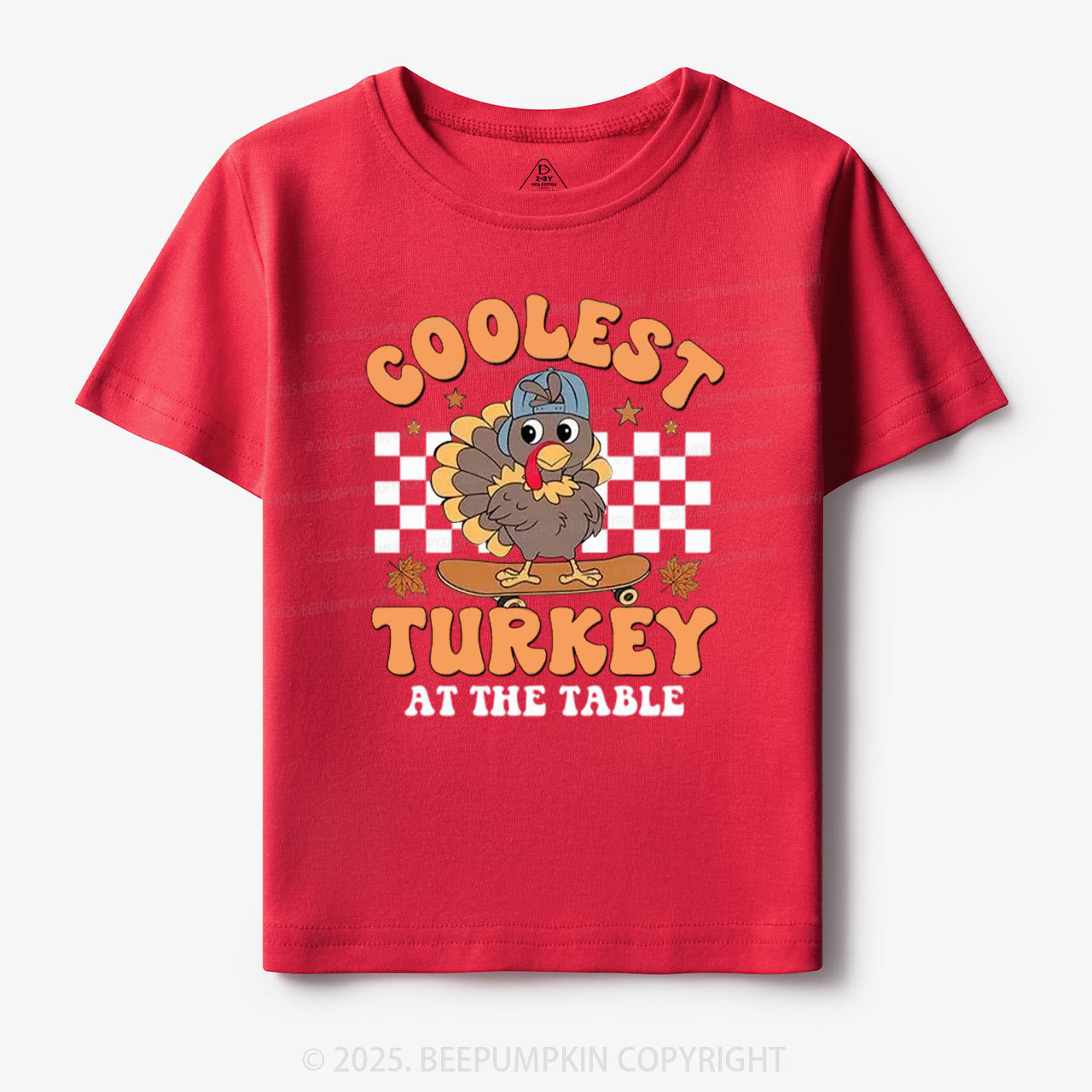 Coolest Turkey At The Table Thanksgiving Toddler&Kid's Tees Beepumpkin