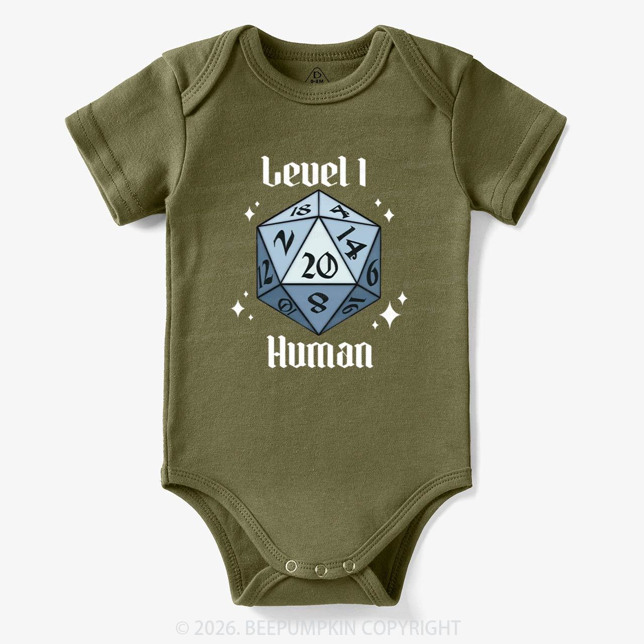 Level 1 Human Funny Gamer Bodysuit