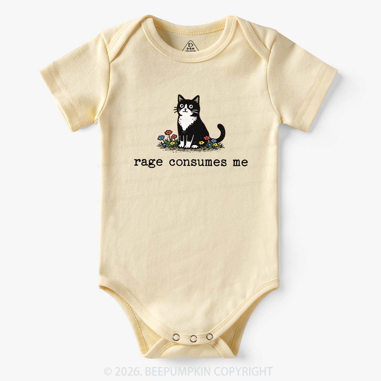 Funny Cat Rage Consumes Me Bodysuit