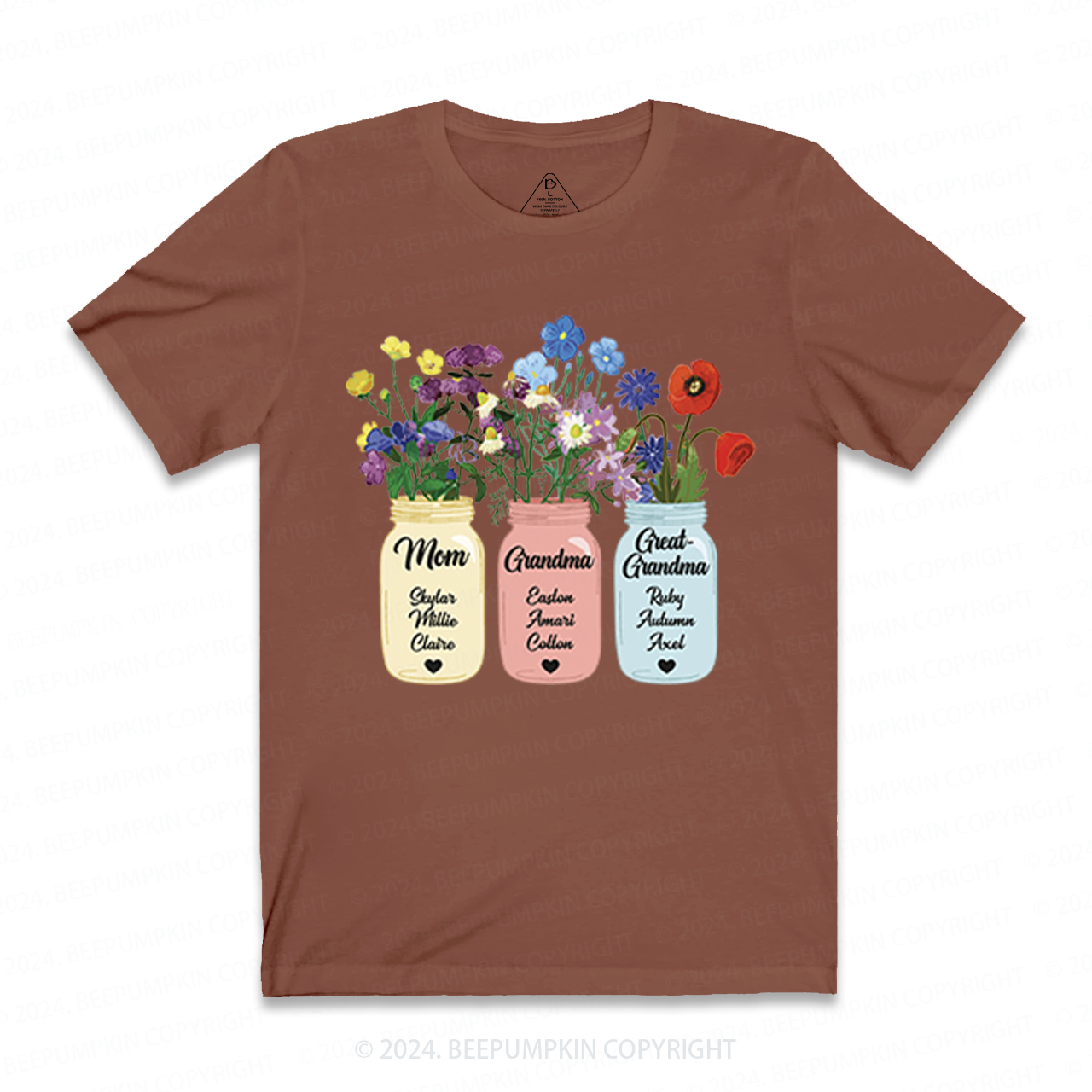 Personalized Grandma Flower T-Shirts