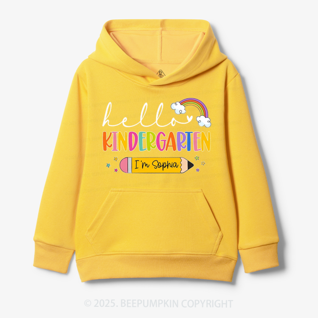 Personalized Hello Back To School Kid's Hoodies Beepumpkin