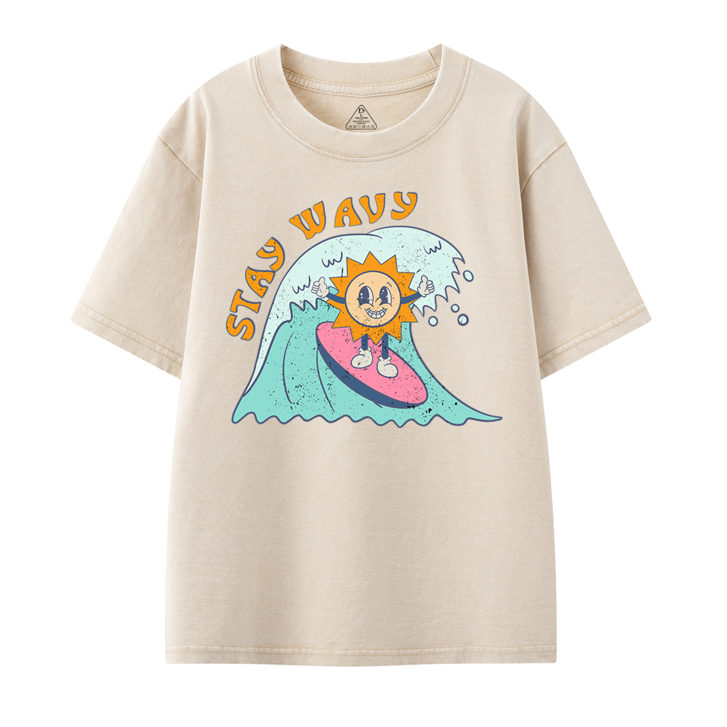 Stay Wavy Toddler&Kids Washed Tees         